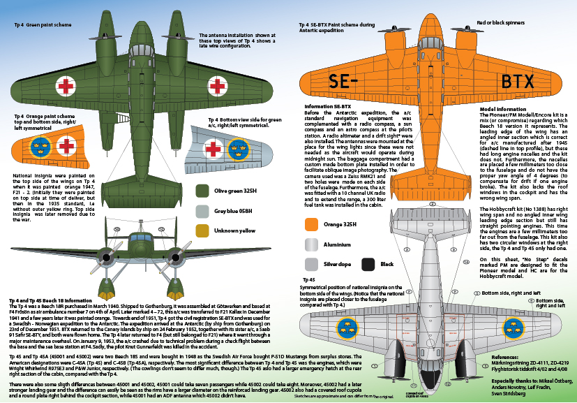 Tp 4 & Tp 45 Beech 18 1/72 - 3