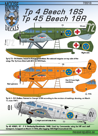 Tp 4 & Tp 45 Beech 18 1/72