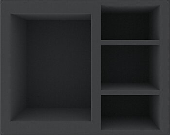 Skumgummi-inrede 345x275x125mm
