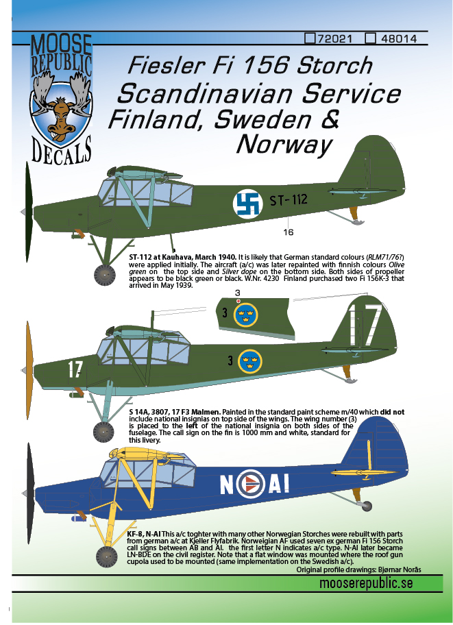 Fiesler Fi 156 Storch Scandinavian Service 1/72