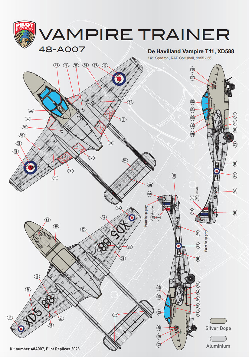 Vampire T11 in RAF service, 1/48 scale - 5