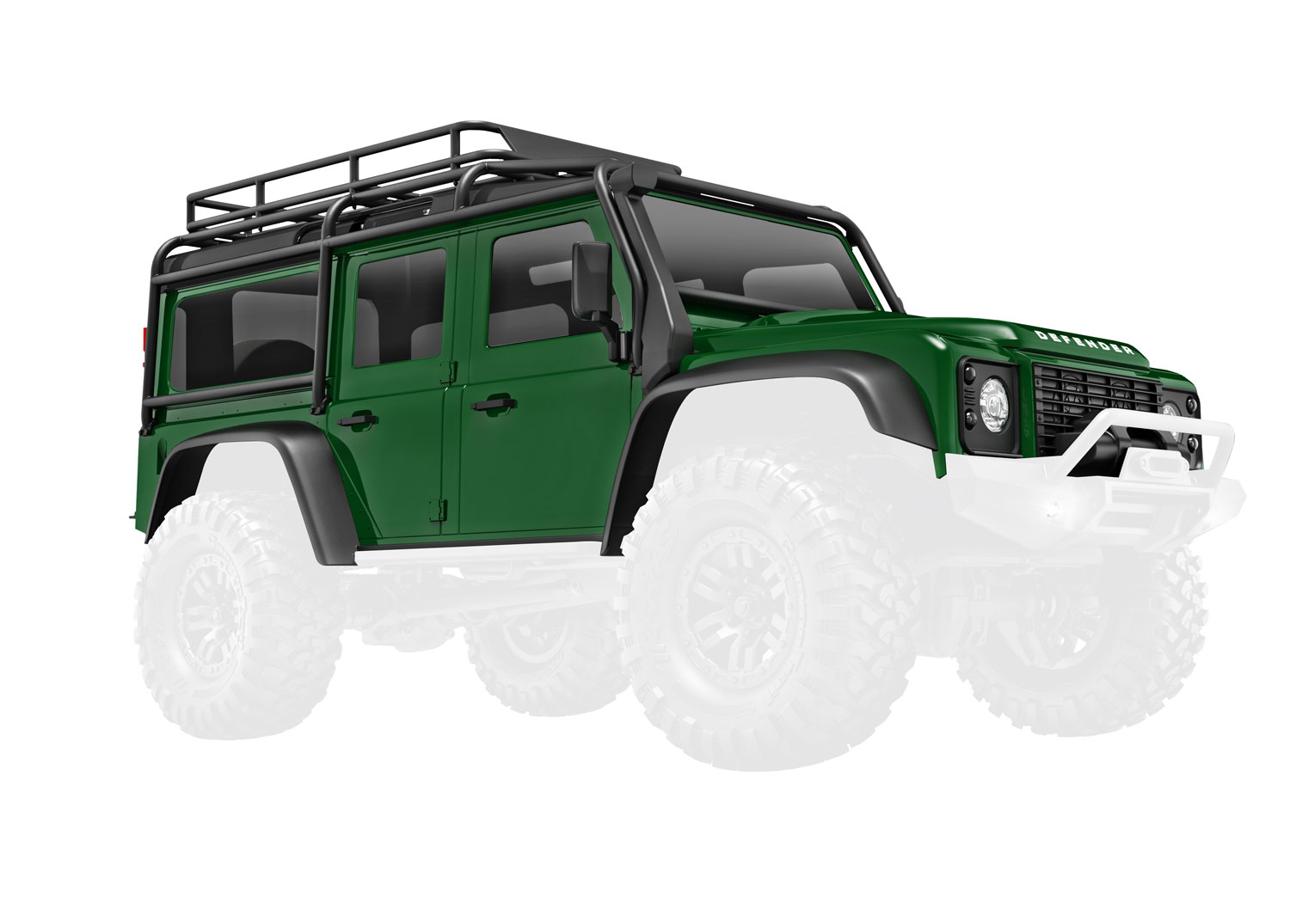 Body, Ford Bronco, complete, black (includes grille, side mirrors, door handles, fender flares, windshield wipers, spare tire mount, & clipless mounting)