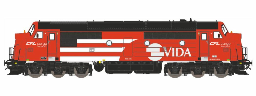 Diesellok CFL Cargo 'VIDA' TMX 1004 (DC med ljud) - 2