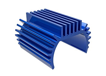 Heat sink, Titan® 87T motor (6061-T6 aluminum, blue-anodized)