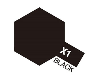 Tamiya Akrylfärg blank, X1 Svart (Black), 10 ml