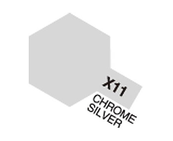 Tamiya Akrylfärg blank, X11 Silver (Chrome Silver), 10 ml