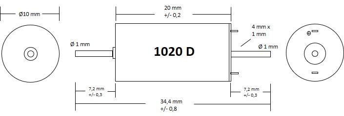 Motor 10x20 - double shaft – High speed (25800 RPM) - 2
