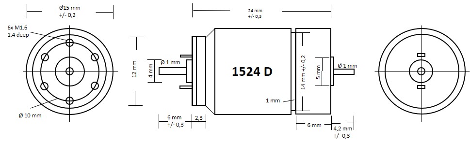 Motor 15x24 - double shaft - 2