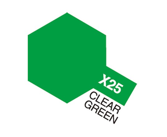 Tamiya Akrylfärg opak, X25 Klar grön (Clear Greeen), 10 ml