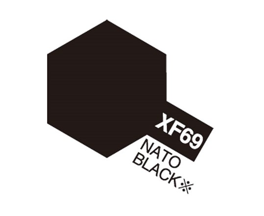 Tamiya Acrylic Mini, XF69 Nato Black, 10 ml - 2