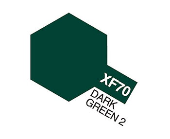 Tamiya Akrylfärg matt, XF70 Mörkgrön 2 (Dark Green 2), 10 ml