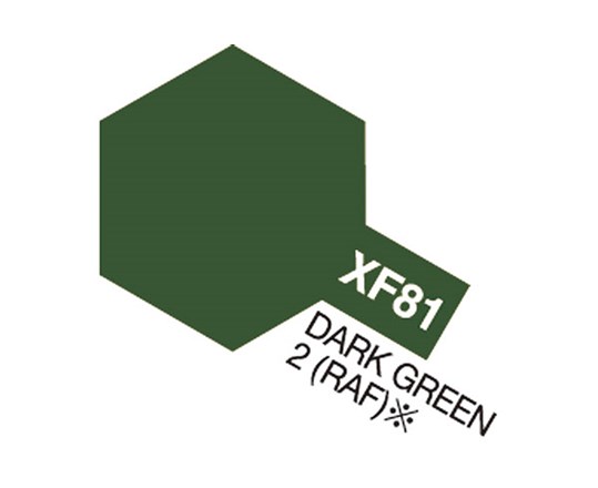 Tamiya Akrylfärg matt, XF81 Mörkgrön (Dark Green), 10 ml - 2