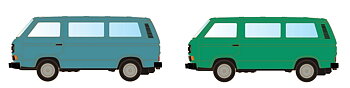 VW T3 buss x2 'Tuning', metallic