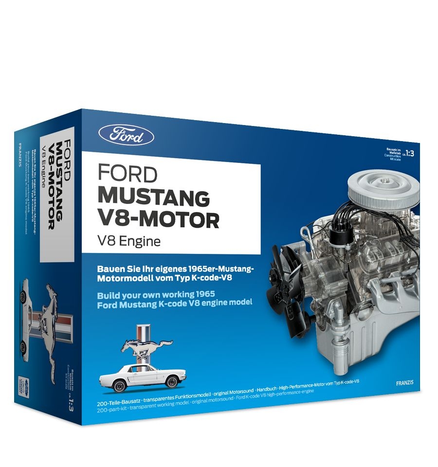 Ford Mustang V8-Motor Bausatz 1/3