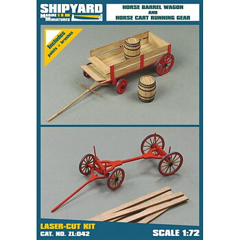 Horse Barrel Wagon and Horse Cart Running Gear, laser cut 1/72