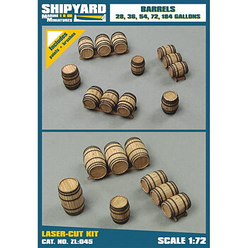 Barrels 28,36,54,72,184 Gallons, laser cut 1/72