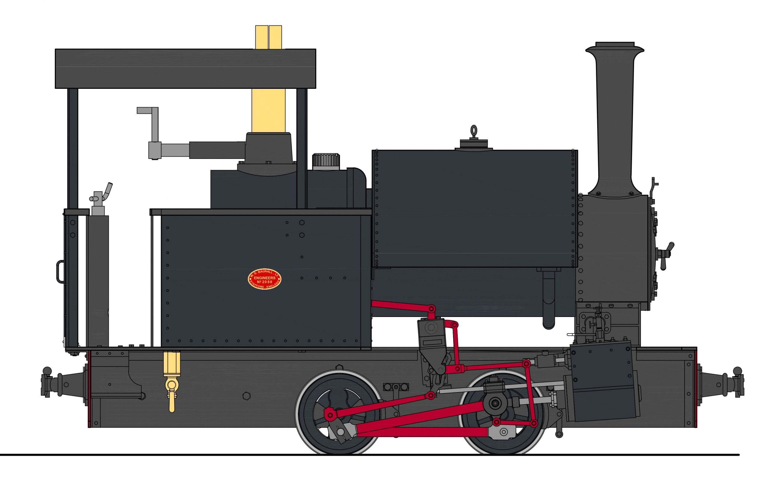 BAGNALL 0-4-0ST RHEIDOL - 45mm spv - 5