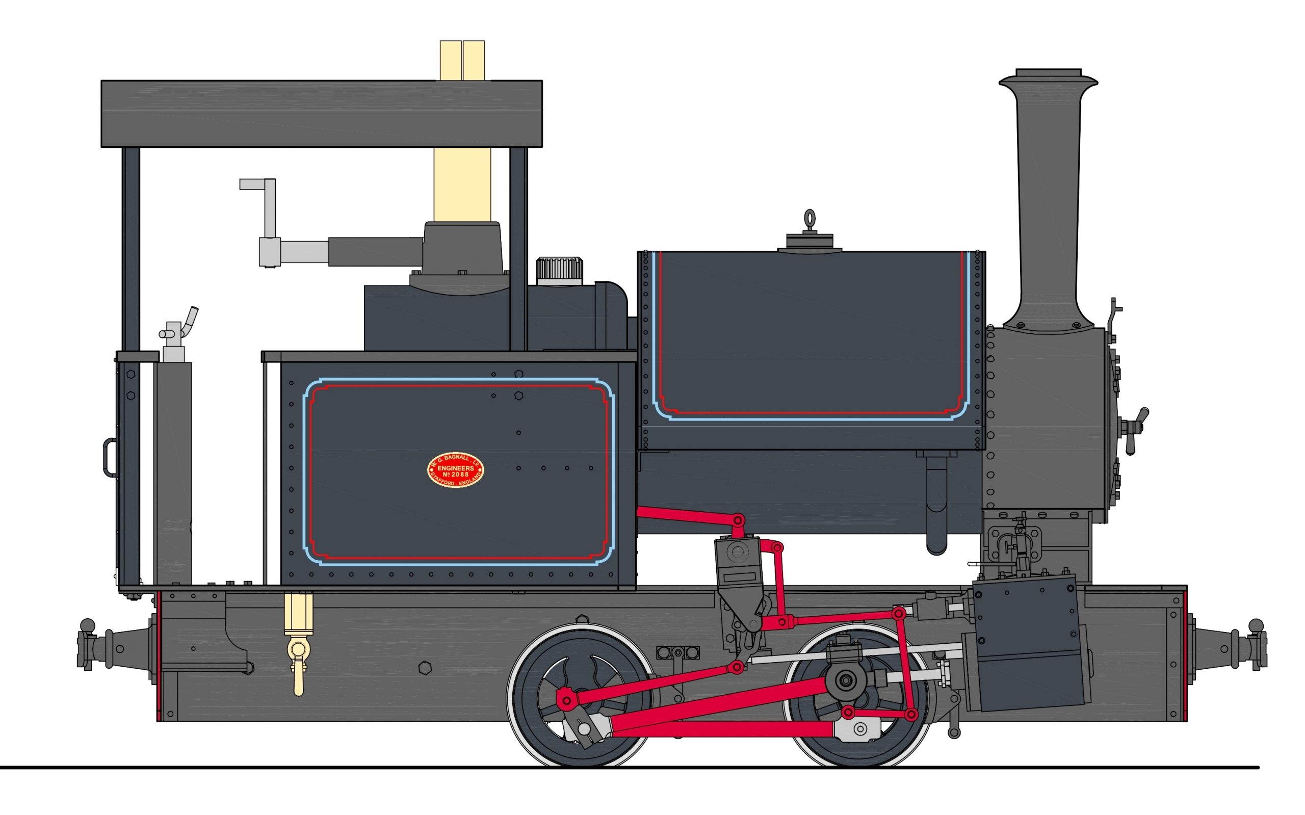 BAGNALL 0-4-0ST RHEIDOL - 45mm spv - 3
