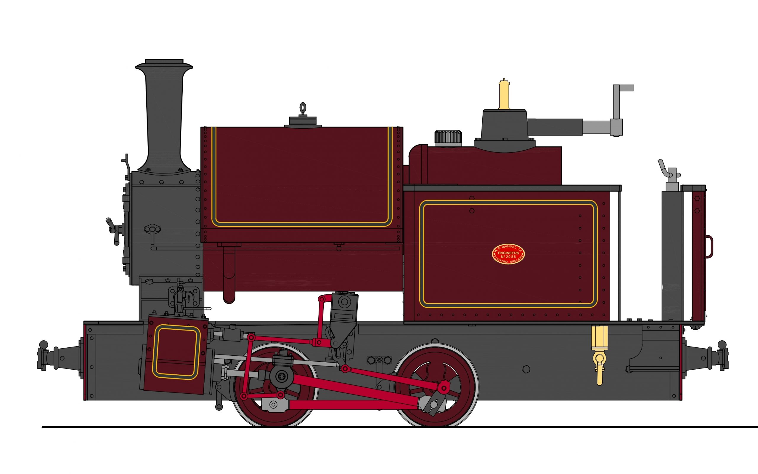 BAGNALL 0-4-0ST RHEIDOL - 45mm spv - 9