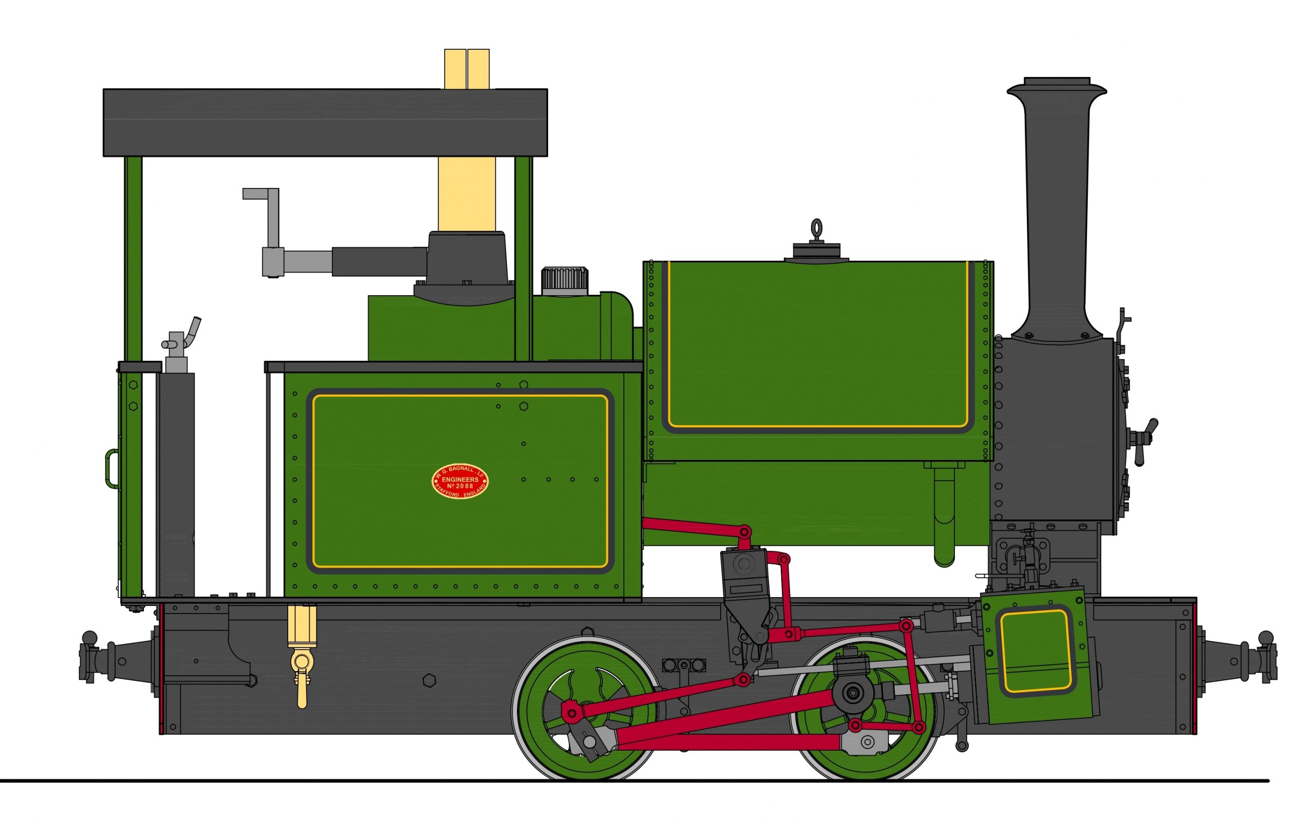 BAGNALL 0-4-0ST RHEIDOL - 45mm spv - 2