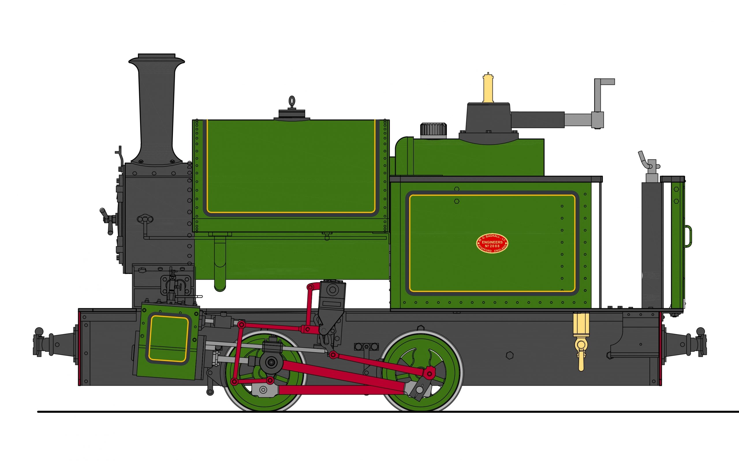 BAGNALL 0-4-0ST RHEIDOL - 45mm spv - 7
