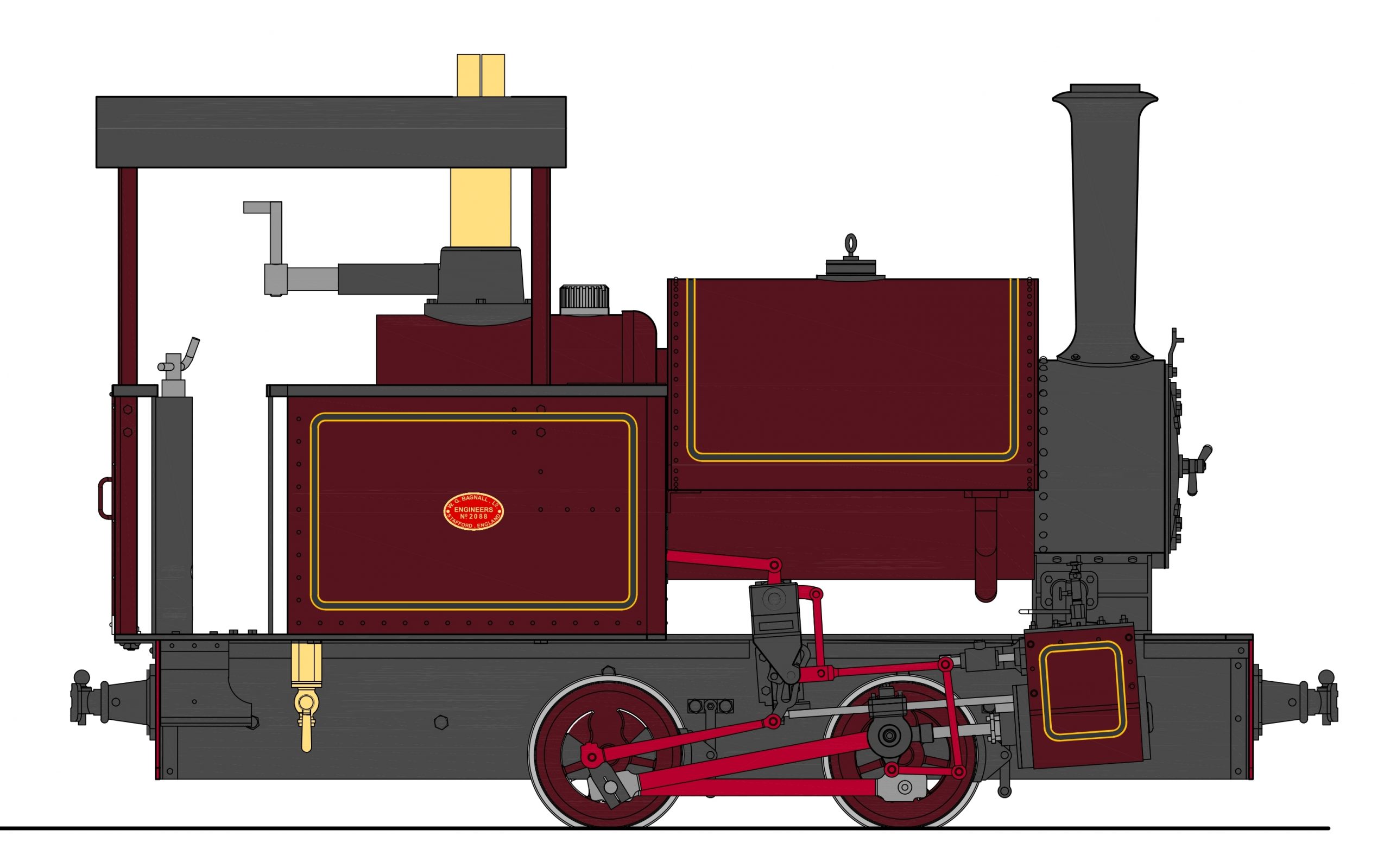 BAGNALL 0-4-0ST RHEIDOL - 45mm spv - 6