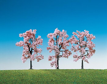 3 st blommande körsbärsträd, h