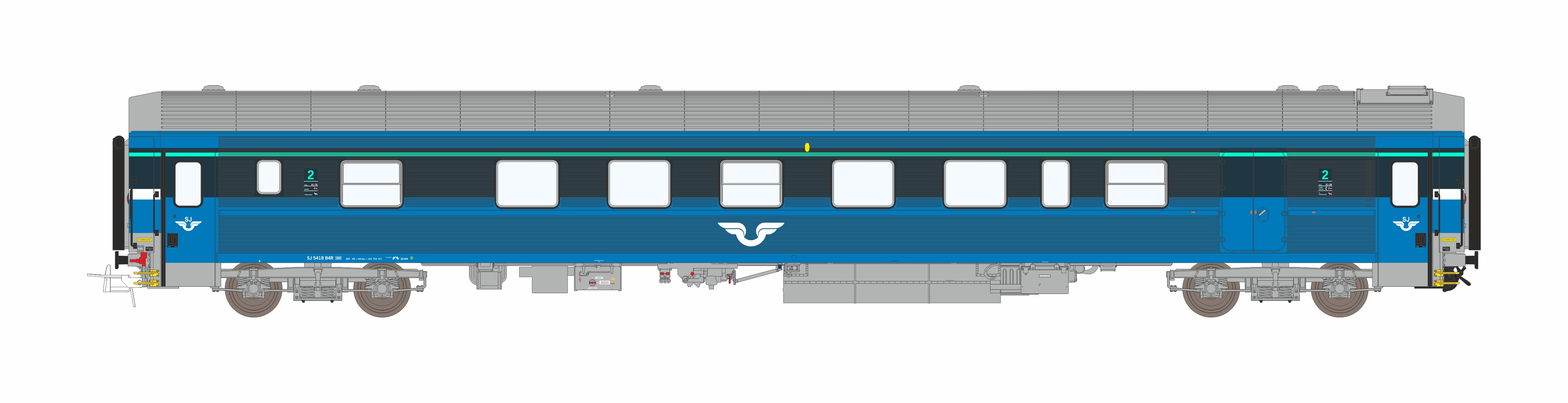 Personvagn B4R 5418 SJ Blå Gen.1