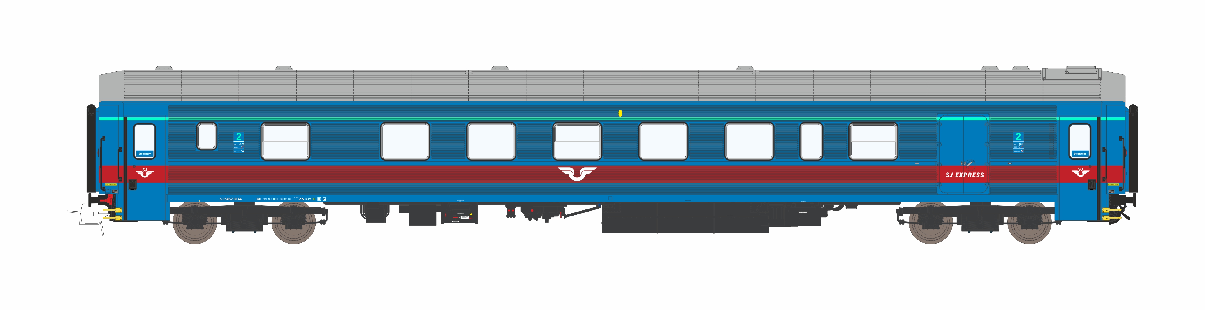 Personvagn BF4A 5462 Blå/Röd