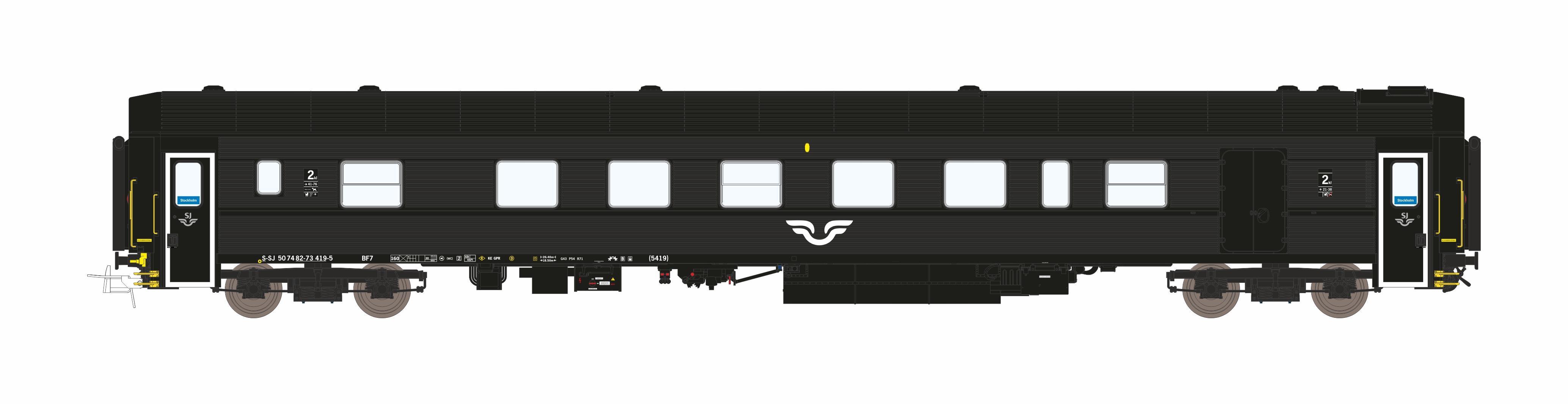 Personvagn BF7 5402 SJ Svart