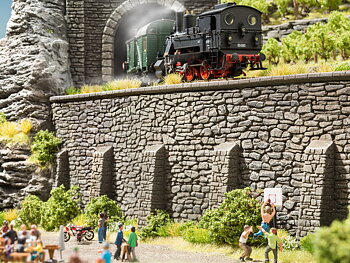 Stödmur, extra lång, natursten