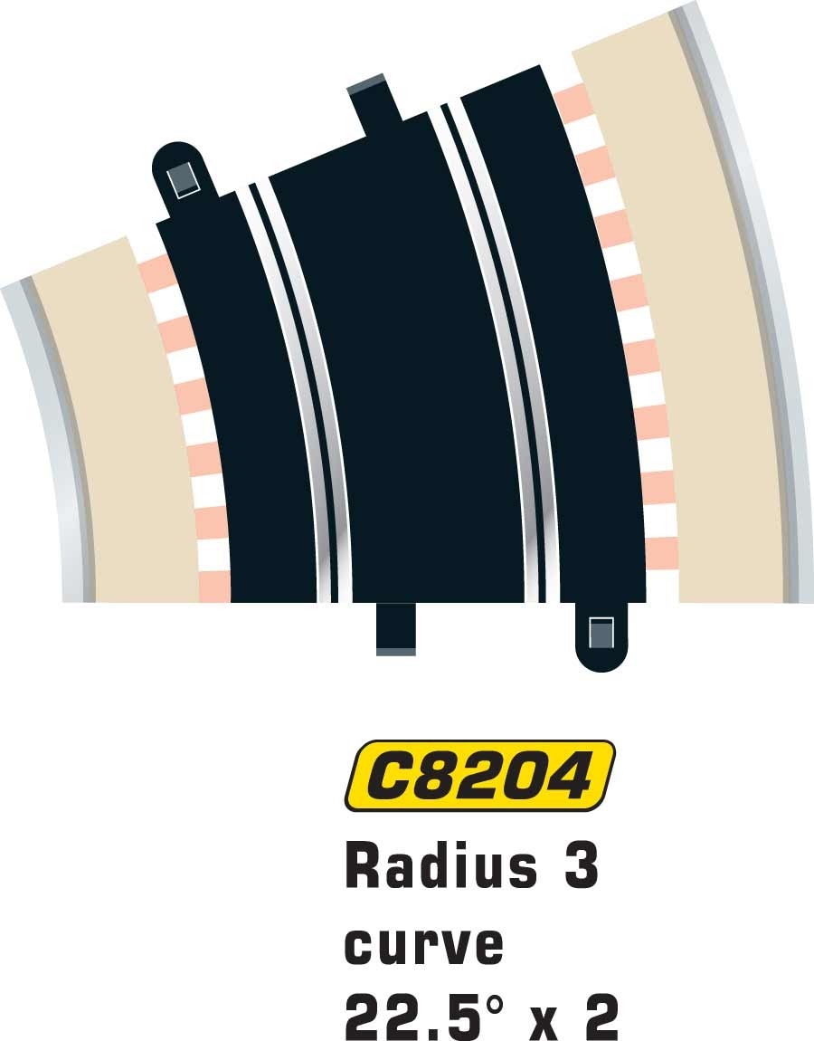 Scalextric kurva R3 (ytter), 2 st