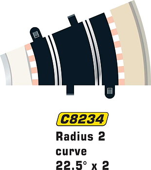 Scalextric Rad 2 Half Std Curve 22.5°