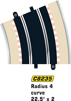 Scalextric Rad 4 Outer Curve 22.5° (2st)