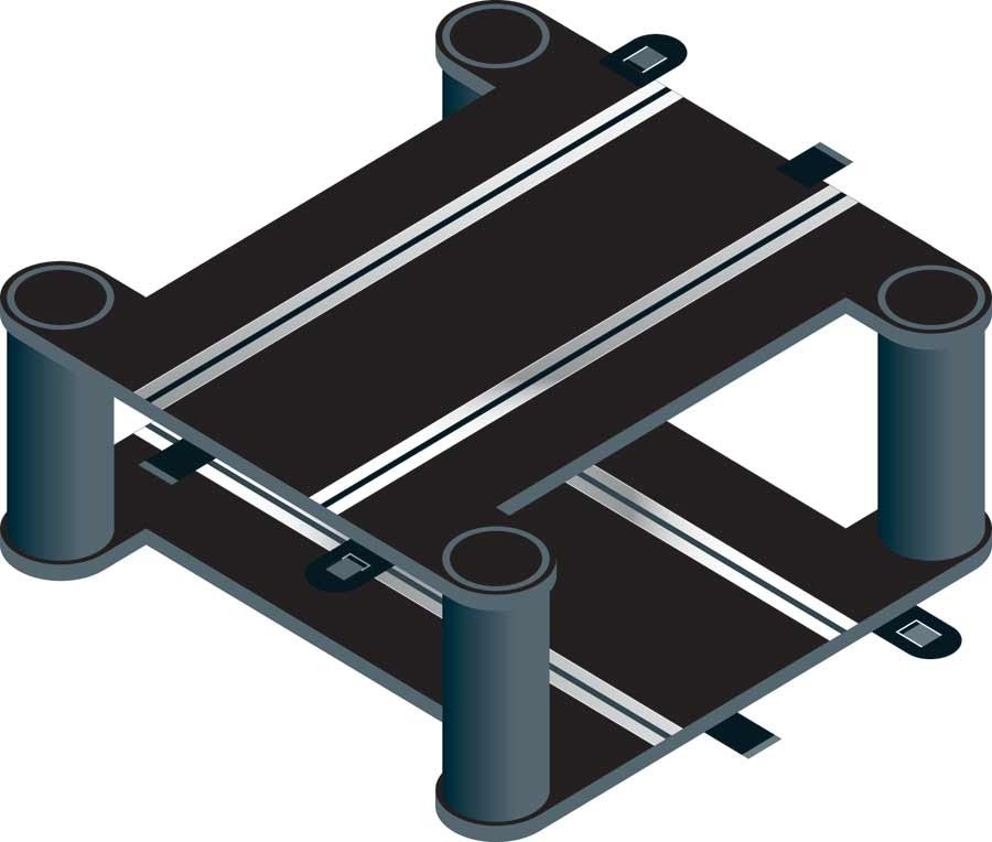 Scalextric planfri korsning, 1st