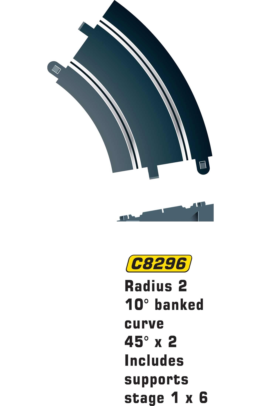 Scalextric Rad 2 Banked Curve 45° (2pcs)