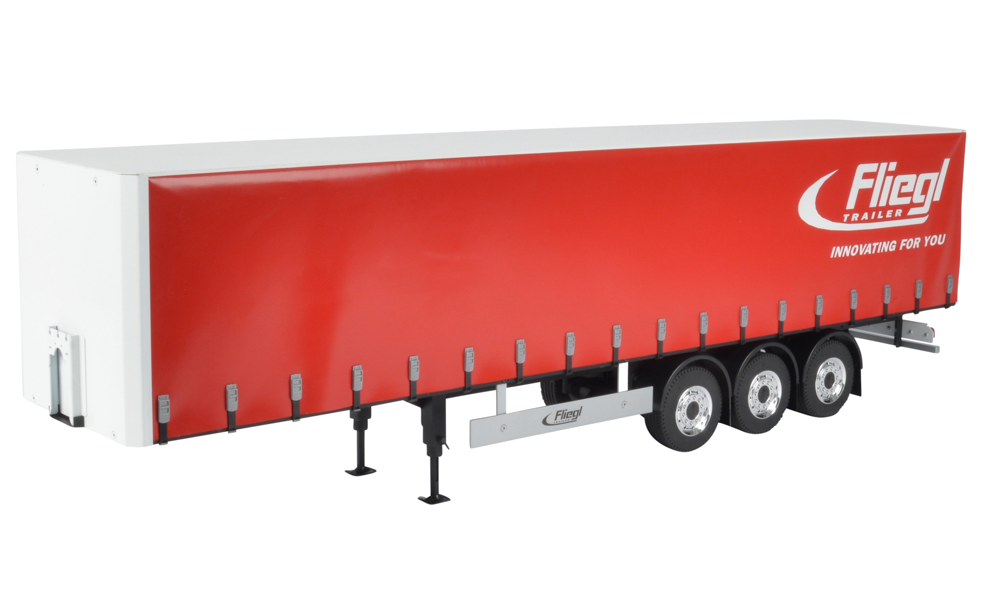 Gardintrailer Megarunner Fliegl 3a, röd