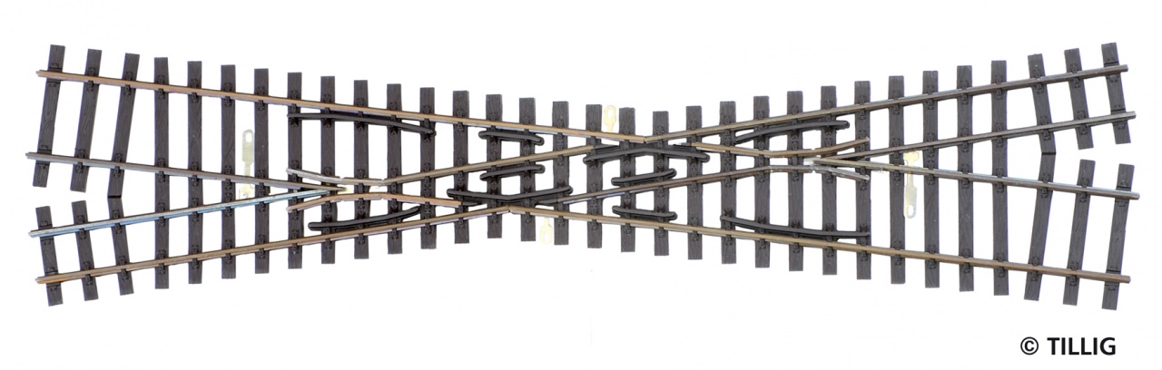 Korsning H0 höger/H0e vänster, 232mm 15°