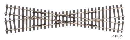 Korsning H0 höger/H0m vänster, 232mm 15°