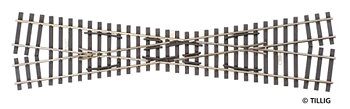 Korsning H0 vänster/H0m höger, 232mm 15°