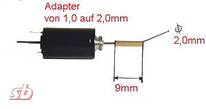 Adapter 1.0 -> 2.0mm 9mm, 1st