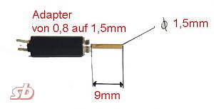 Adapter 0.8 -> 1.5mm 9mm, 1st