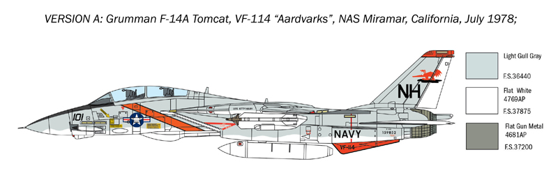 F-14A Tomcat - recessed line panels 1/72 - 2