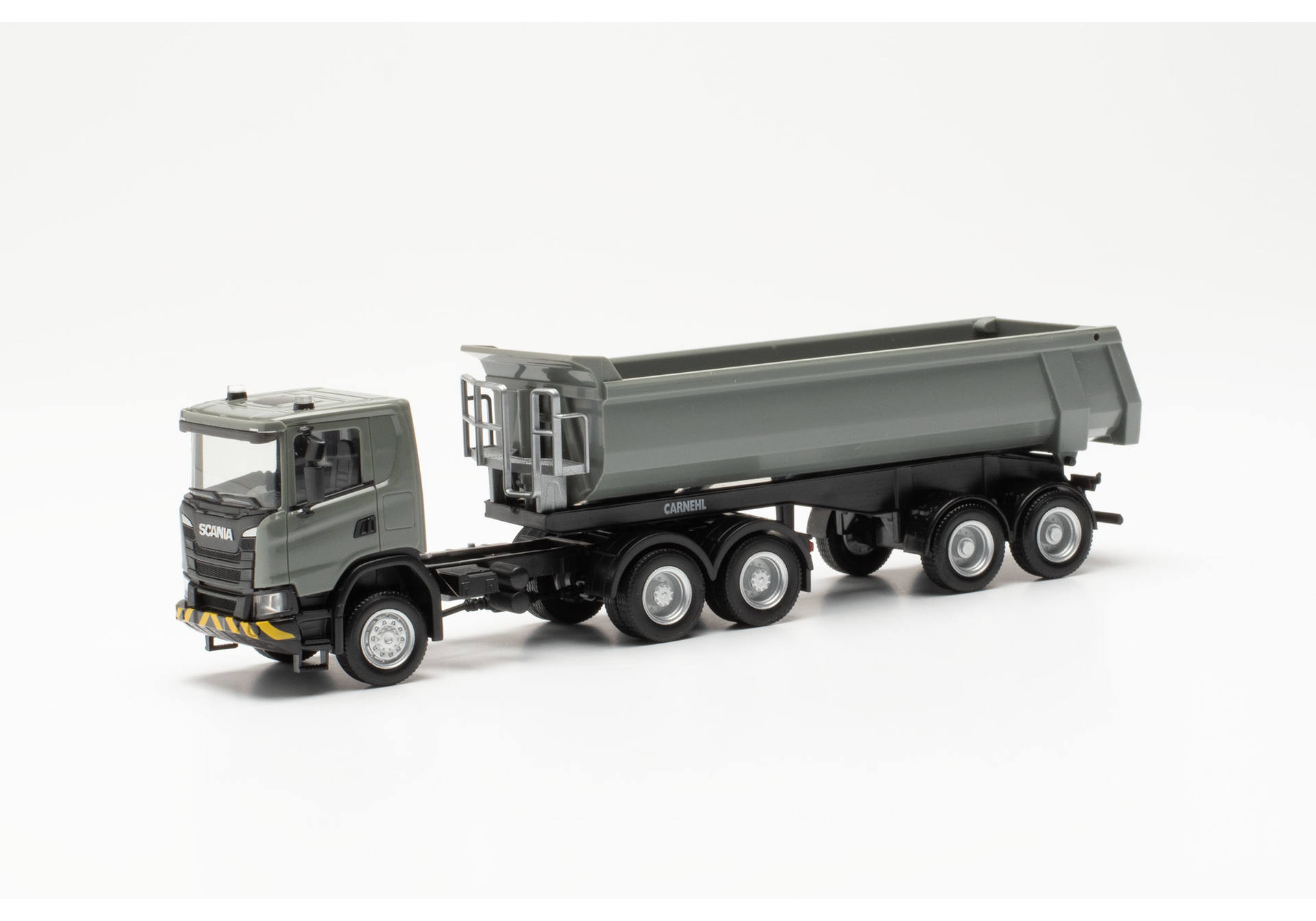 Scania CG 17 6x6 dumptrailer 3/2, grå/gul
