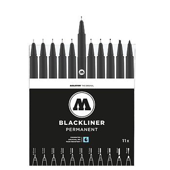 Fineliner Molotow Basic  NY  Blackliner Complete Set 11 pennor (0.05mm-1.0mm, chisel, rund)
