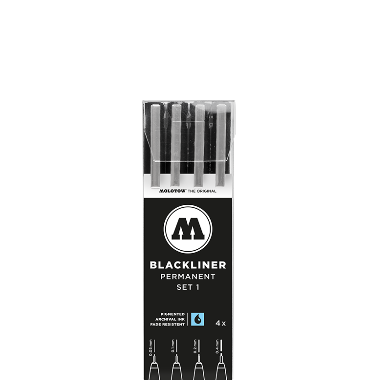 Fineliner Molotow NY  Basic Blackliner  Set 1  0,05/0,1/0,2/0,4