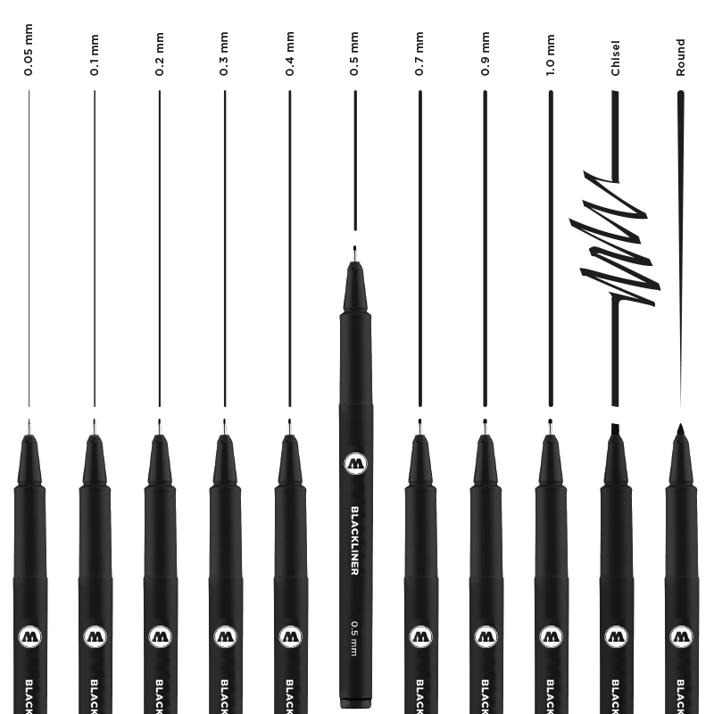 Fineliner Molotow NY  Basic Blackliner  Set 1  0,05/0,1/0,2/0,4 - 2