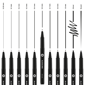 Fineliner Molotow NY Basic Blackliner  Set 2 0,3/0,5/0,7/1,0