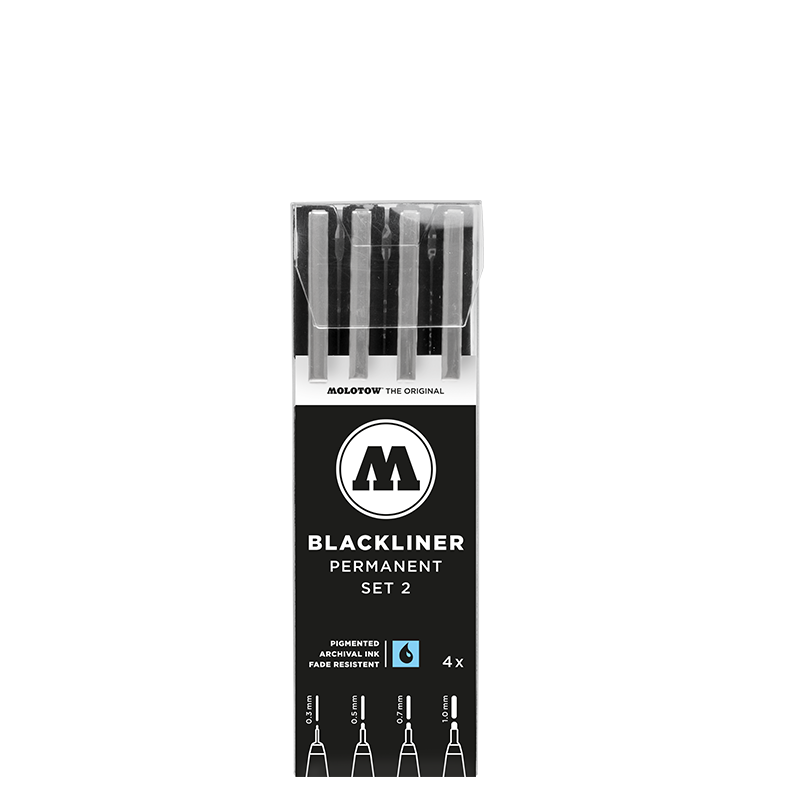 Fineliner Molotow NY Basic Blackliner  Set 2 0,3/0,5/0,7/1,0