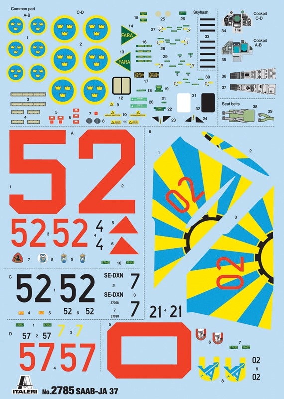 Saab JA 37 Jaktviggen. Decal SE, 1/48 - 2